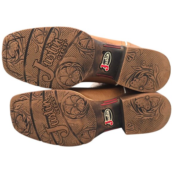 Justin Gypsy Womens Western Cowboy Boots 7B L2967 LATTIE WHEAT Leather - Picture 11 of 12